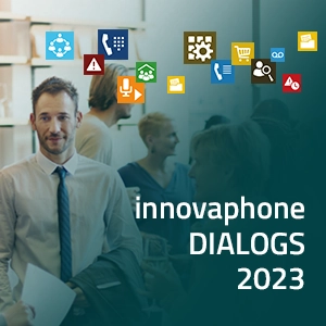 innovaphone Dialoge 2023, Gruppe von Menschen, myApps App Icons